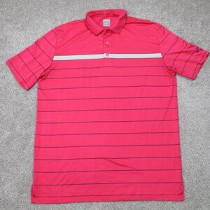 Callaway Opti-Dri Polo Shirt Mens Large Pink/Blue Polyester S/S Golf Pullover